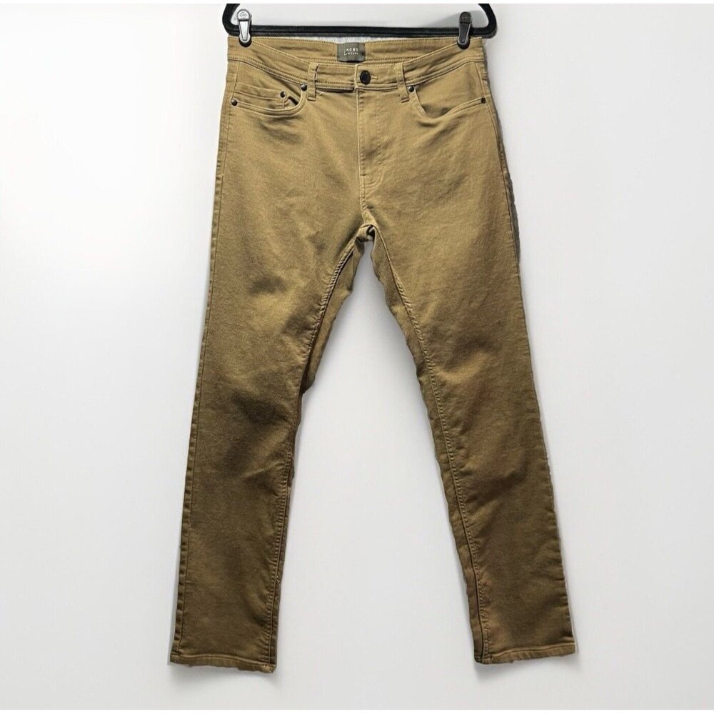 Jachs New York Chino Pants Men's 32x32 Brown Tan Stretch Slim Straight Khaki